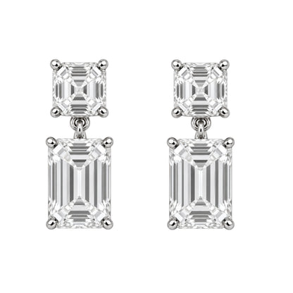 Lab-Grown Diamond Emerald-Cut & Asscher Stud Earrings in 14K White Gold or 14K Yellow Gold
