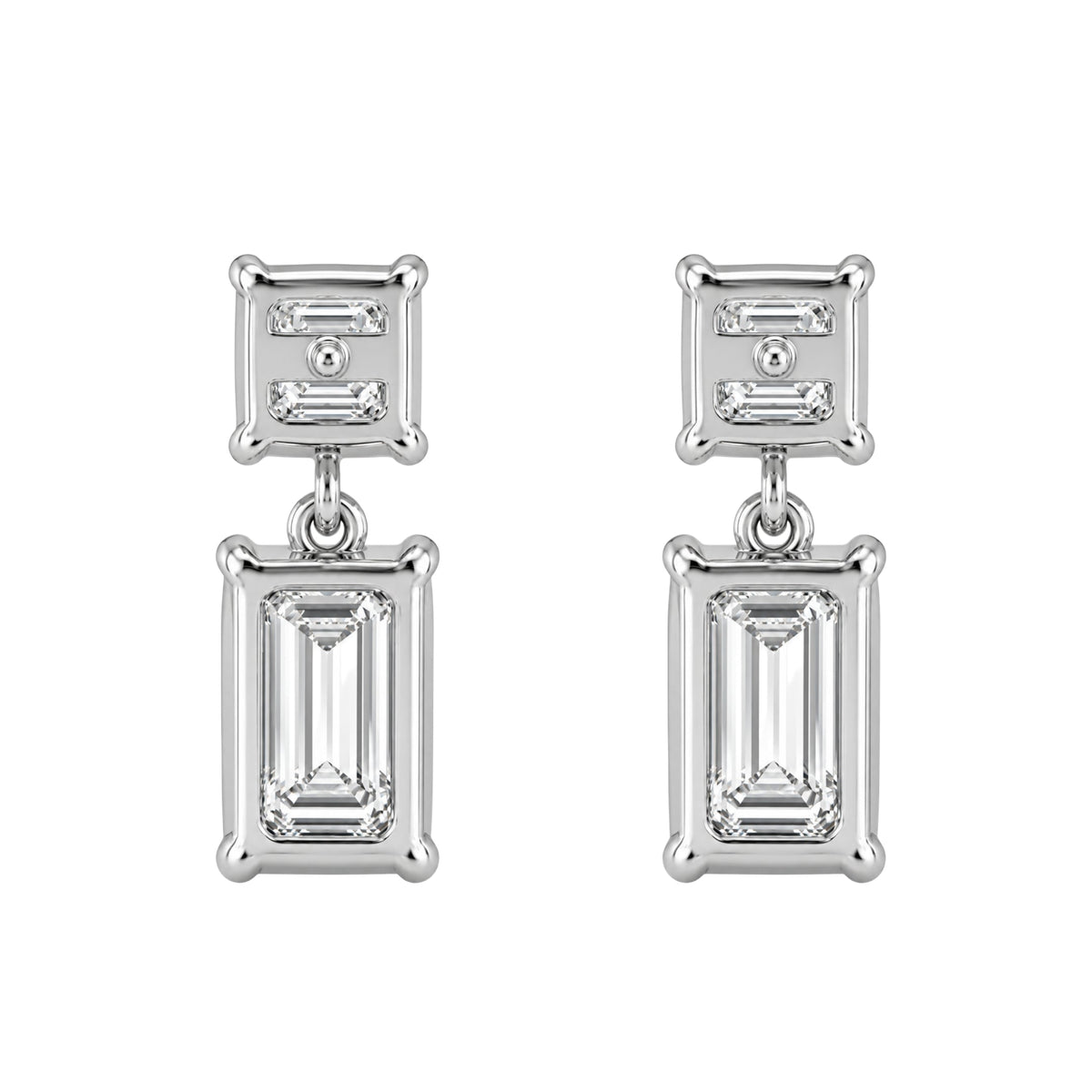 Lab-Grown Diamond Emerald-Cut & Asscher Stud Earrings in 14K White Gold or 14K Yellow Gold