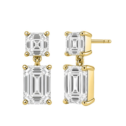 Lab-Grown Diamond Emerald-Cut & Asscher Stud Earrings in 14K White Gold or 14K Yellow Gold
