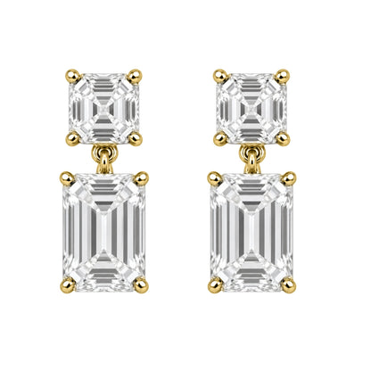 Lab-Grown Diamond Emerald-Cut & Asscher Stud Earrings in 14K White Gold or 14K Yellow Gold