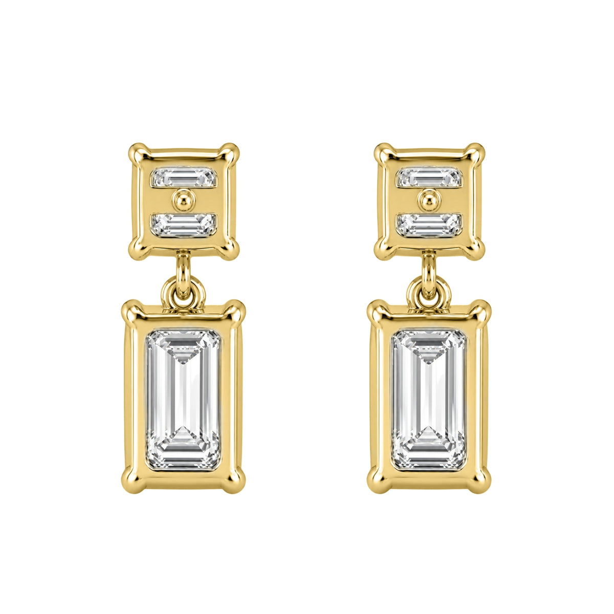 Lab-Grown Diamond Emerald-Cut & Asscher Stud Earrings in 14K White Gold or 14K Yellow Gold