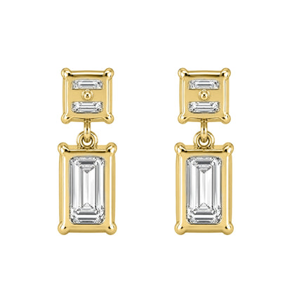 Lab-Grown Diamond Emerald-Cut & Asscher Stud Earrings in 14K White Gold or 14K Yellow Gold