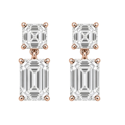 Lab-Grown Diamond Emerald-Cut & Asscher Stud Earrings in 14K White Gold or 14K Yellow Gold