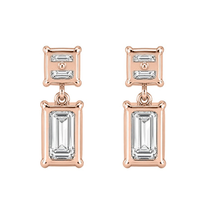 Lab-Grown Diamond Emerald-Cut & Asscher Stud Earrings in 14K White Gold or 14K Yellow Gold