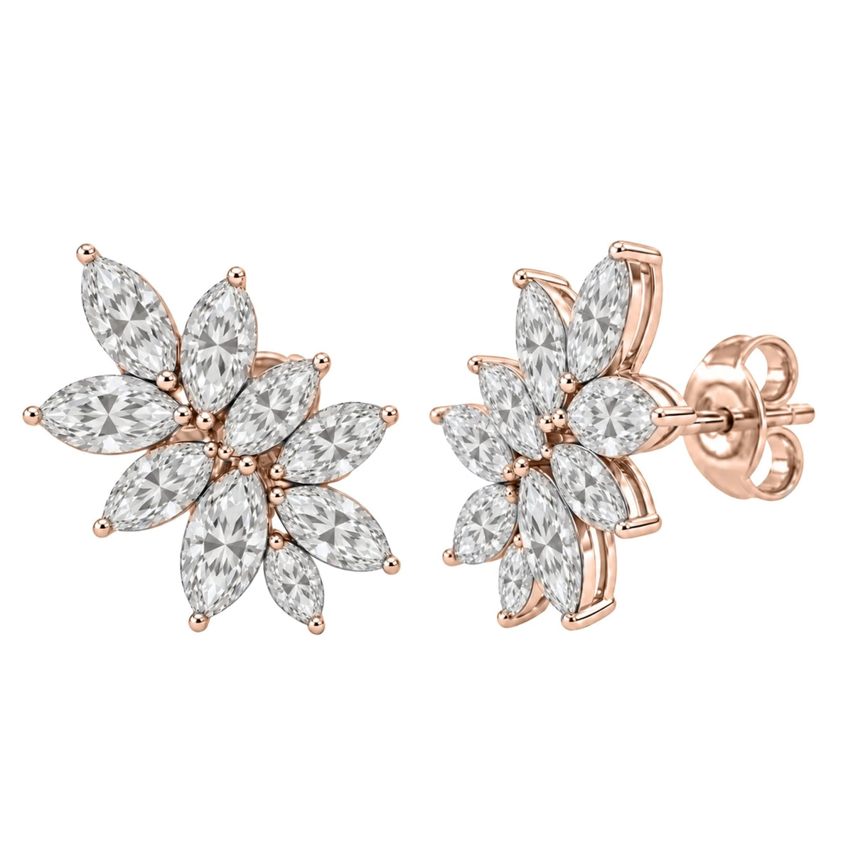 2 ct. T.W. Lab-Grown Diamond Marquise Stud Earrings in 14K White Gold or 14K Yellow Gold
