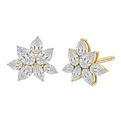 3 ct. T.W. Lab-Grown Diamond Pear-Marquise Stud Earrings in 14K White Gold or 14K Yellow Gold