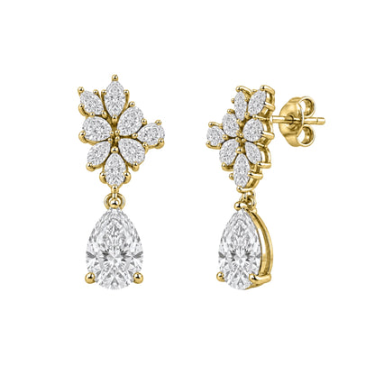 5 ct. T.W. Lab-Grown Diamond Pear-Marquise Drop Earrings in 14K White Gold or 14K Yellow Gold