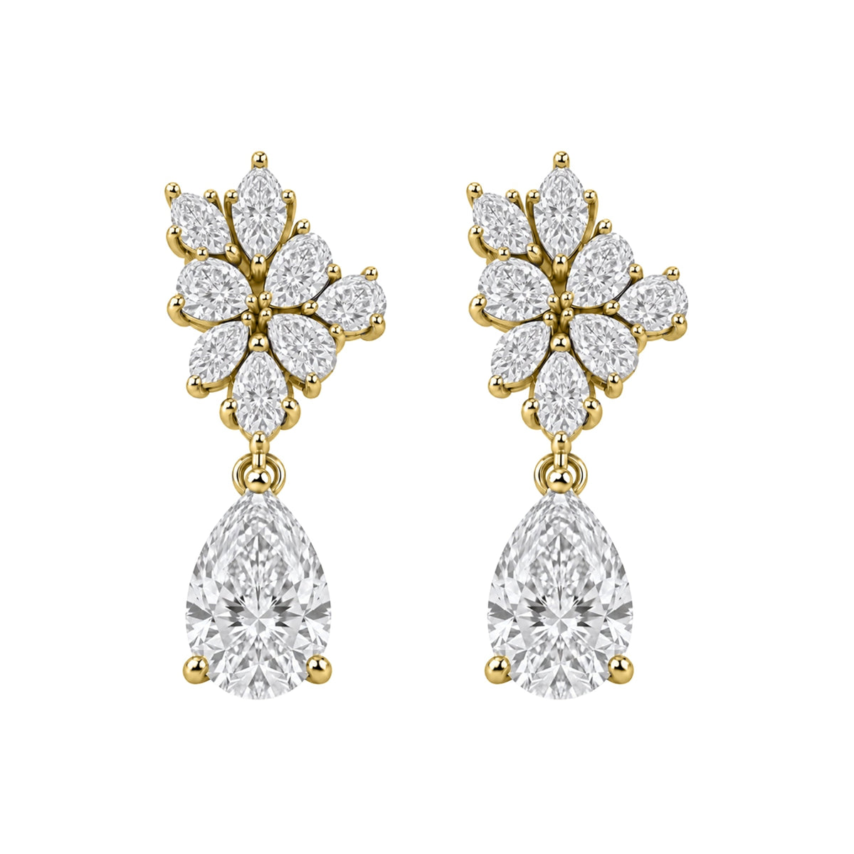 5 ct. T.W. Lab-Grown Diamond Pear-Marquise Drop Earrings in 14K White Gold or 14K Yellow Gold