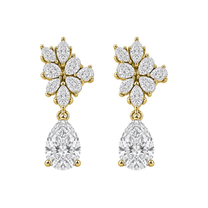 5 ct. T.W. Lab-Grown Diamond Pear-Marquise Drop Earrings in 14K White Gold or 14K Yellow Gold