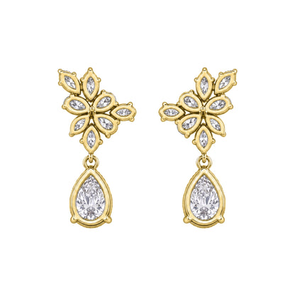 5 ct. T.W. Lab-Grown Diamond Pear-Marquise Drop Earrings in 14K White Gold or 14K Yellow Gold