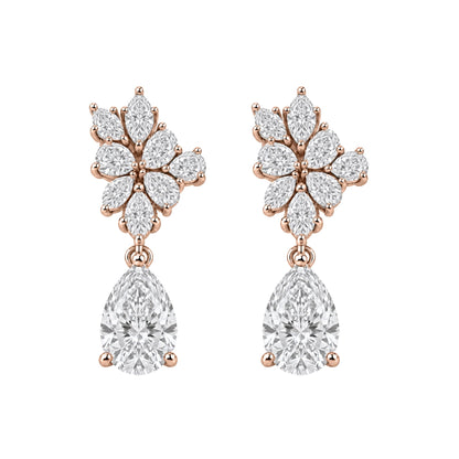5 ct. T.W. Lab-Grown Diamond Pear-Marquise Drop Earrings in 14K White Gold or 14K Yellow Gold