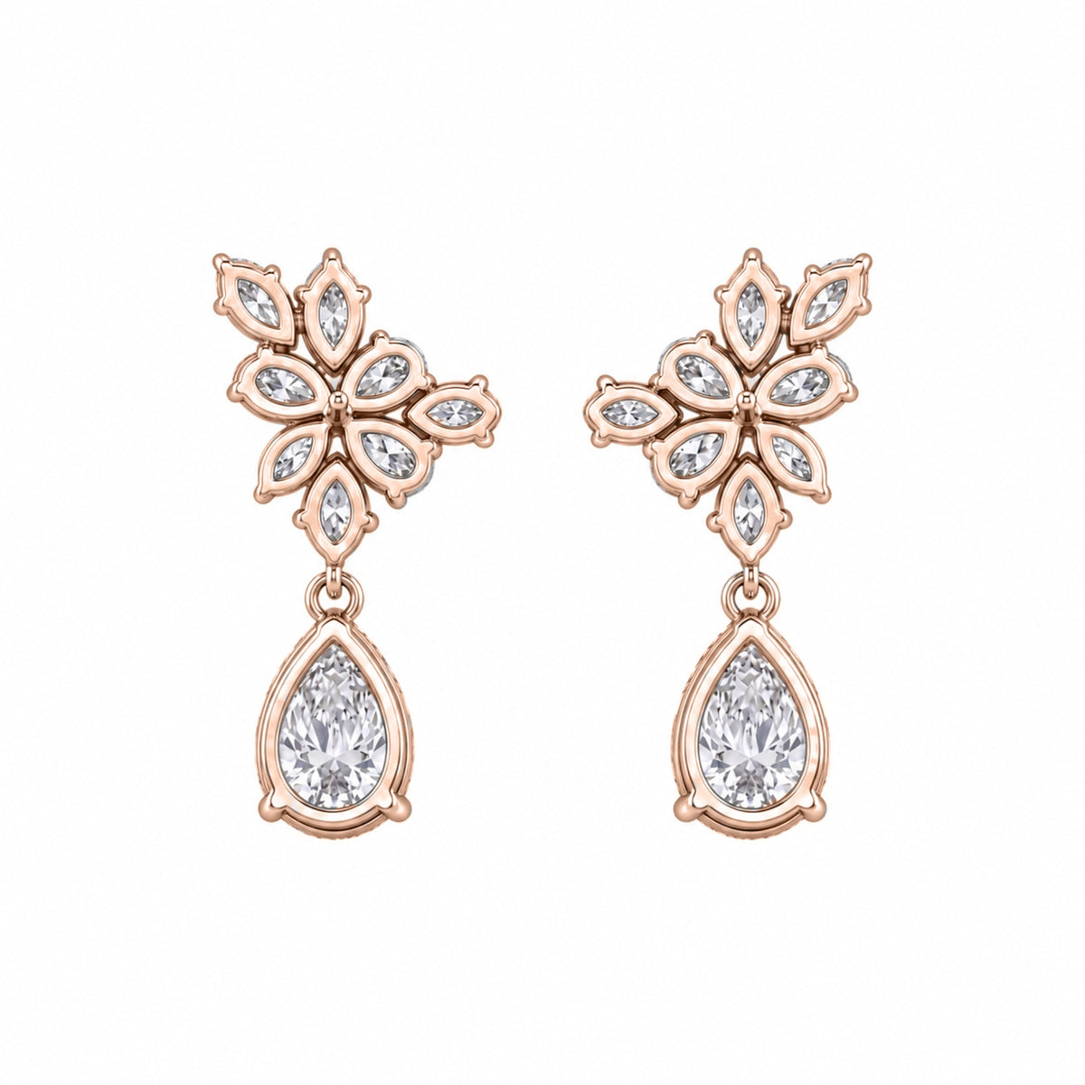 5 ct. T.W. Lab-Grown Diamond Pear-Marquise Drop Earrings in 14K White Gold or 14K Yellow Gold