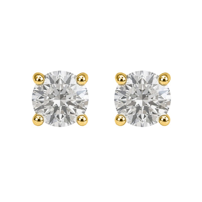 Lab-Grown Diamond Round Stud Earrings in 14K White Gold or 14K Yellow Gold