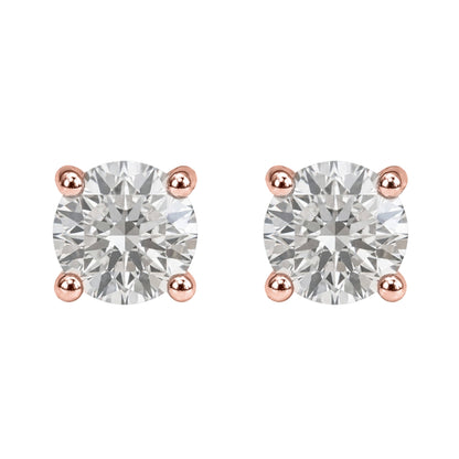 Lab-Grown Diamond Round Stud Earrings in 14K White Gold or 14K Yellow Gold
