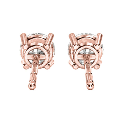 Lab-Grown Diamond Round Stud Earrings in 14K White Gold or 14K Yellow Gold