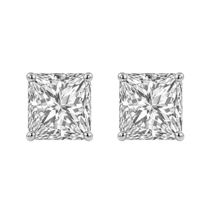 Lab-Grown Diamond Princess Stud Earrings in 14K White Gold or 14K Yellow Gold