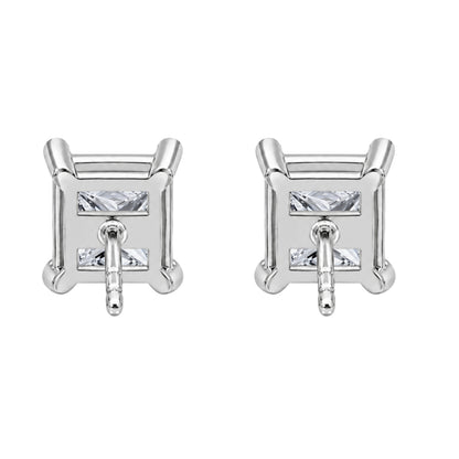 Lab-Grown Diamond Princess Stud Earrings in 14K White Gold or 14K Yellow Gold