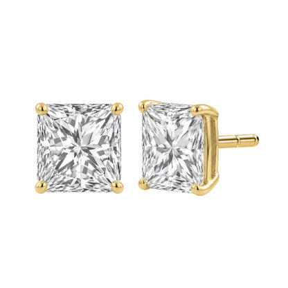 Lab-Grown Diamond Princess Stud Earrings in 14K White Gold or 14K Yellow Gold