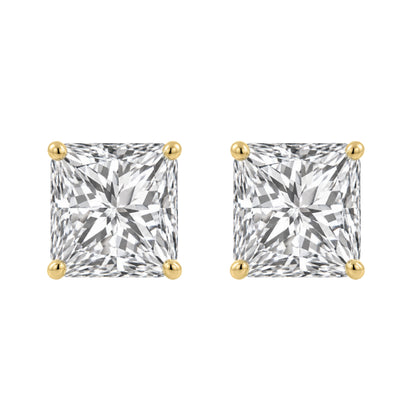 Lab-Grown Diamond Princess Stud Earrings in 14K White Gold or 14K Yellow Gold
