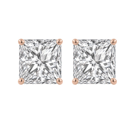 Lab-Grown Diamond Princess Stud Earrings in 14K White Gold or 14K Yellow Gold