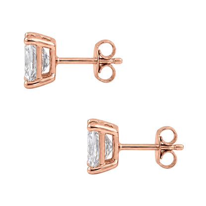 Lab-Grown Diamond Princess Stud Earrings in 14K White Gold or 14K Yellow Gold