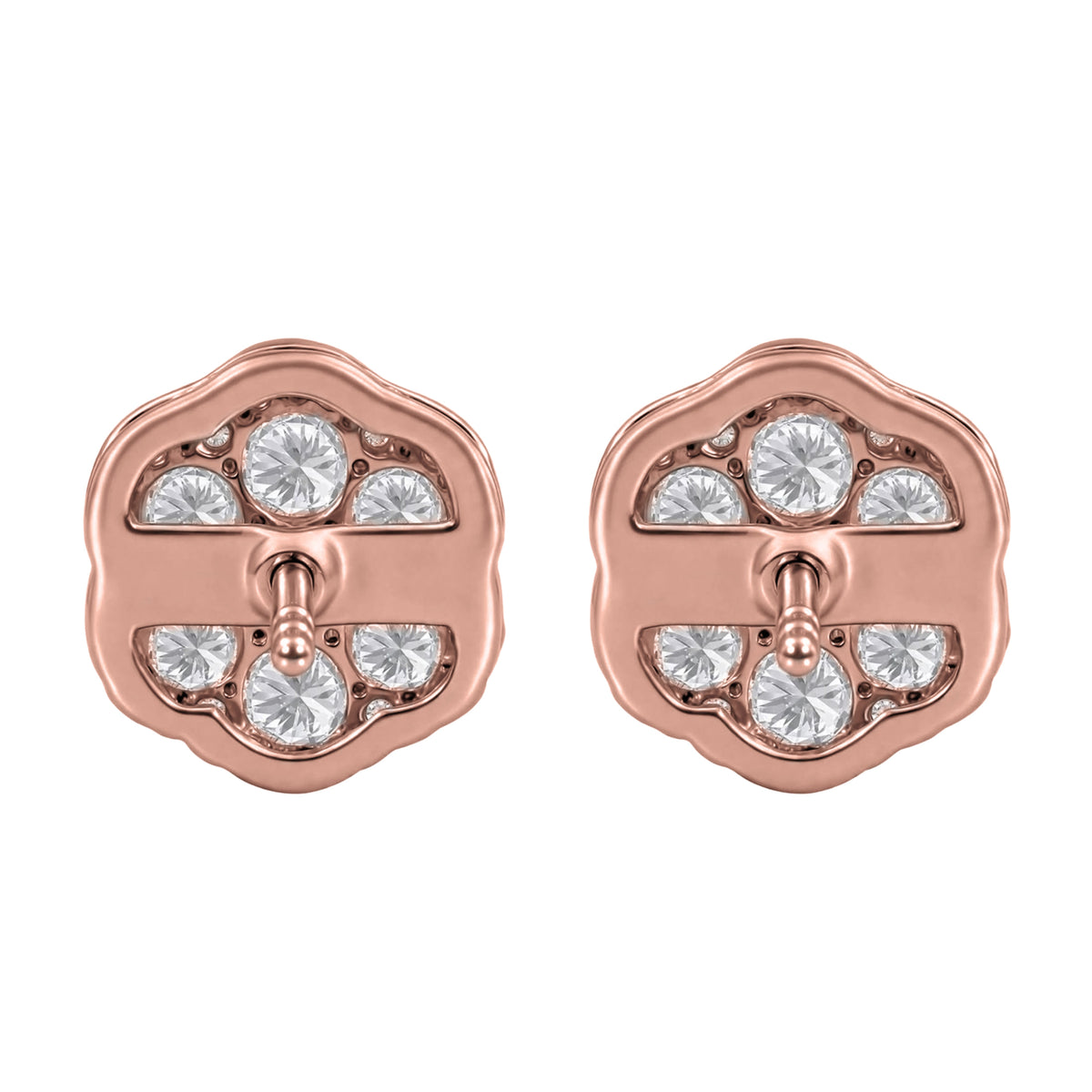 Lab-Grown Diamond Round Cluster Earrings in 14K White Gold or 14K Yellow Gold