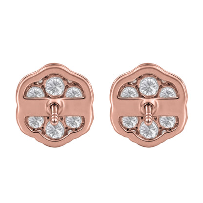 Lab-Grown Diamond Round Cluster Earrings in 14K White Gold or 14K Yellow Gold