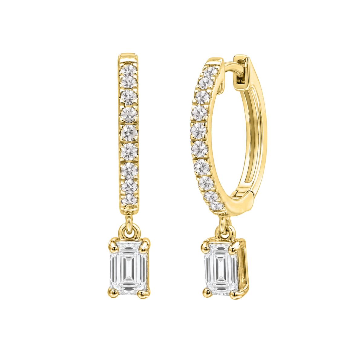 Lab-Grown Diamond Hoop Earrings in 14K White Gold or 14K Yellow Gold