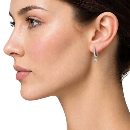 Lab-Grown Diamond Hoop Earrings in 14K White Gold or 14K Yellow Gold