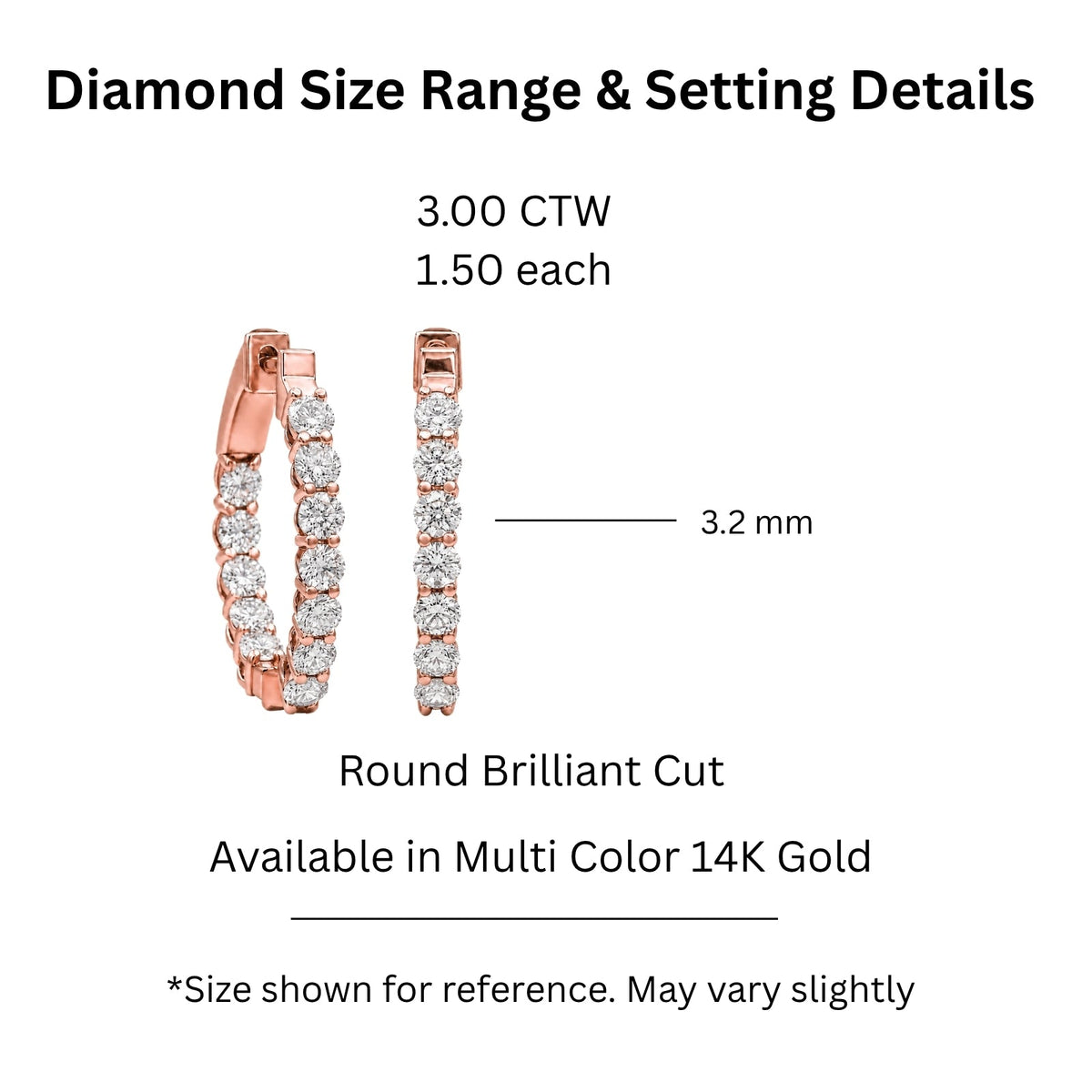Lab-Grown Diamond Round Hoop Earrings in 14K White Gold or 14K Yellow Gold