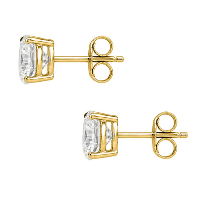 0.5 ct. T.W. Lab-Grown Diamond Round Stud Earrings in 14K Gold over Silver