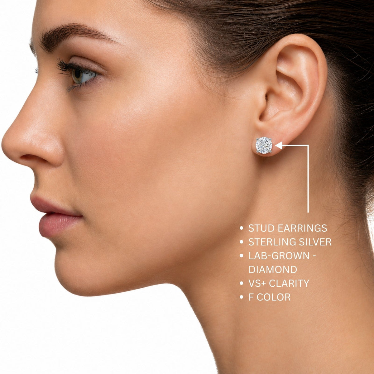 0.75 ct. T.W. Lab-Grown Diamond Round Stud Earrings in Sterling Silver