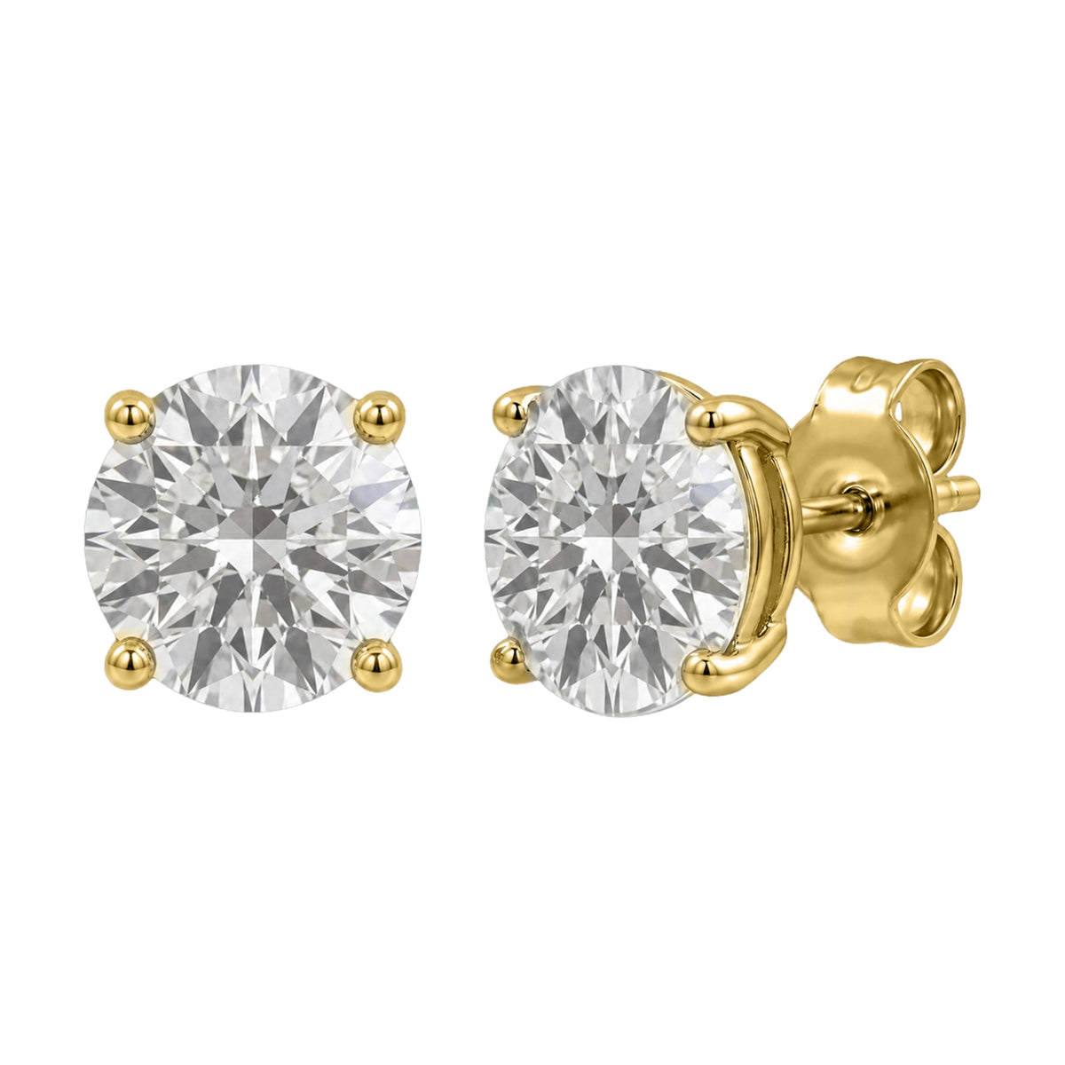 0.75 ct. T.W. Lab-Grown Diamond Round Stud Earrings in 14K Gold over Silver