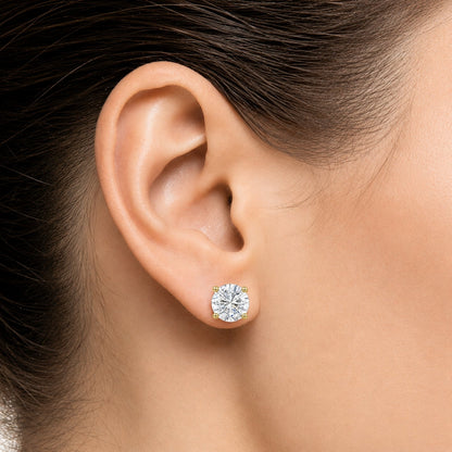 1 ct. T.W. Lab-Grown Diamond Round Stud Earrings in 14K Gold over Silver