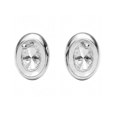 Lab-Grown Diamond Oval Bezel Stud Earrings in 14K White Gold or 14K Yellow Gold