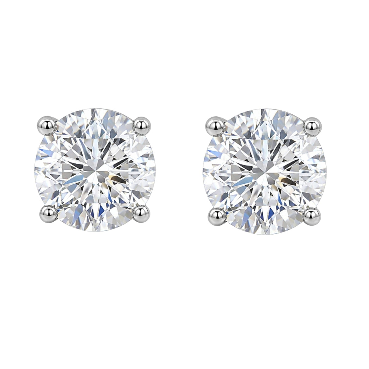 1 ct. T.W. Lab-Grown Diamond Round Stud Earrings in Sterling Silver
