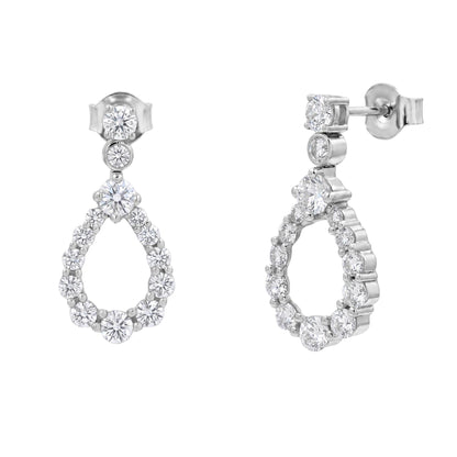 2 ct. T.W. Lab-Grown Diamond Round Drop Earrings in Sterling Silver or 14K Gold over Silver