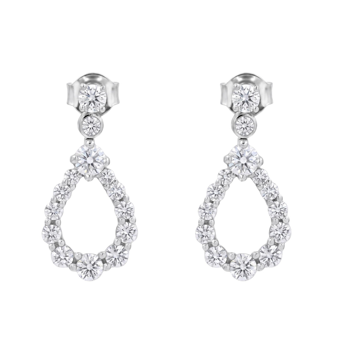 2 ct. T.W. Lab-Grown Diamond Round Drop Earrings in Sterling Silver or 14K Gold over Silver