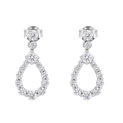2 ct. T.W. Lab-Grown Diamond Round Drop Earrings in Sterling Silver or 14K Gold over Silver
