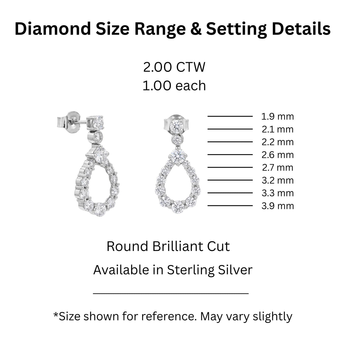2 ct. T.W. Lab-Grown Diamond Round Drop Earrings in Sterling Silver or 14K Gold over Silver