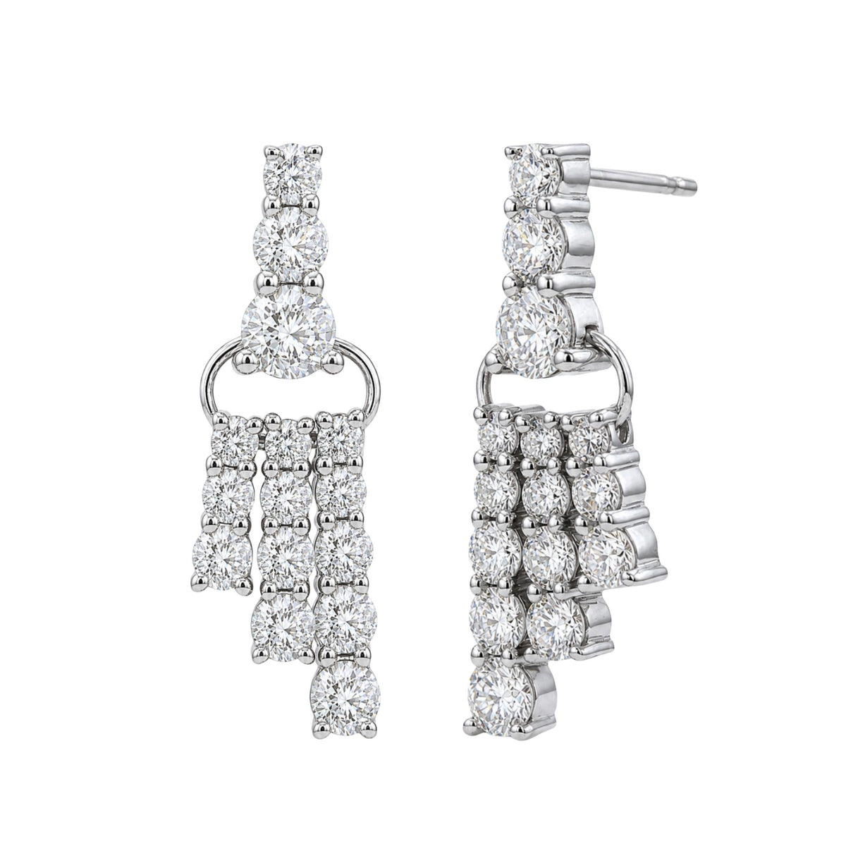 2 ct. T.W. Lab-Grown Diamond Round Drop Earrings in Sterling Silver or 14K Gold over Silver