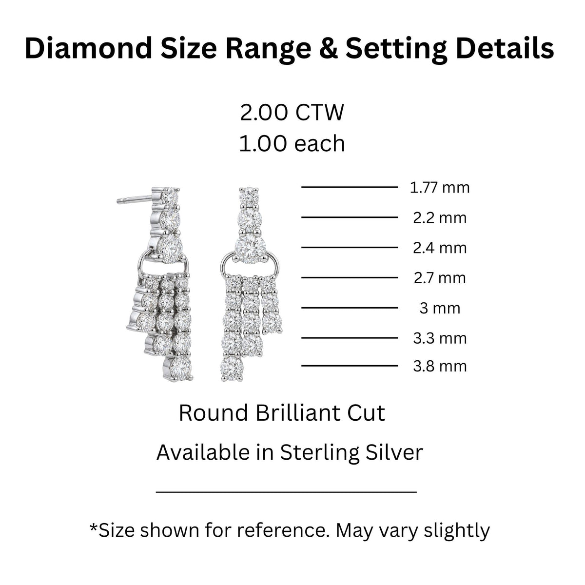 2 ct. T.W. Lab-Grown Diamond Round Drop Earrings in Sterling Silver or 14K Gold over Silver