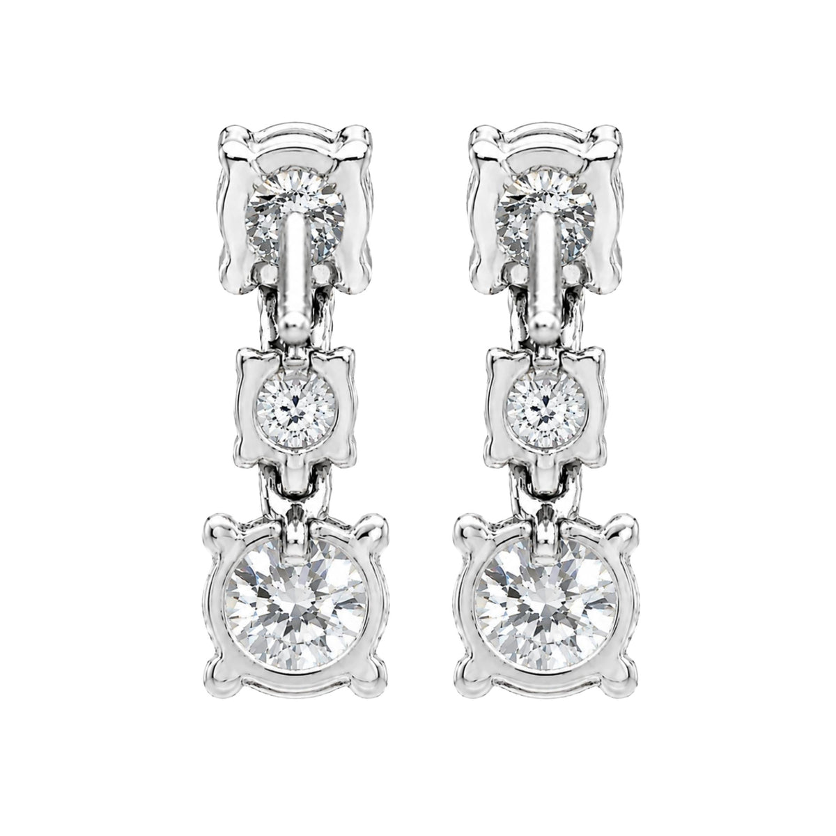 2 ct. T.W. Lab-Grown Diamond Round Drop Earrings in Sterling Silver or 14K Gold over Silver