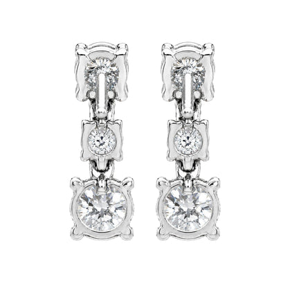 2 ct. T.W. Lab-Grown Diamond Round Drop Earrings in Sterling Silver or 14K Gold over Silver