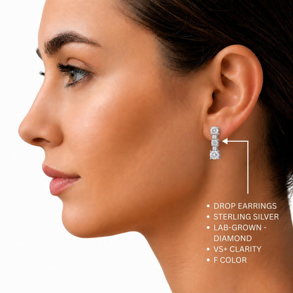 2 ct. T.W. Lab-Grown Diamond Round Drop Earrings in Sterling Silver or 14K Gold over Silver