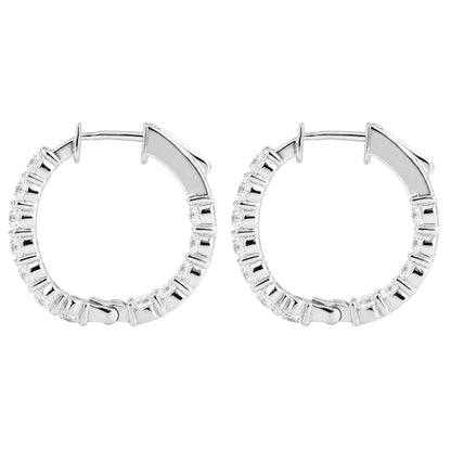 Lab-Grown Diamond Round Hoop Earrings in 14K White Gold or 14K Yellow Gold