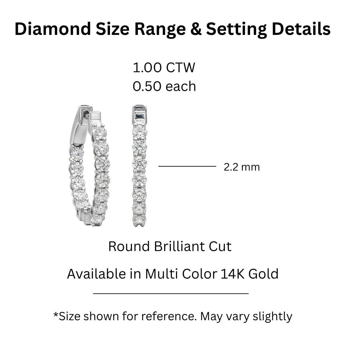 Lab-Grown Diamond Round Hoop Earrings in 14K White Gold or 14K Yellow Gold