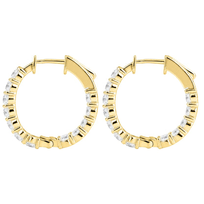 Lab-Grown Diamond Round Hoop Earrings in 14K White Gold or 14K Yellow Gold