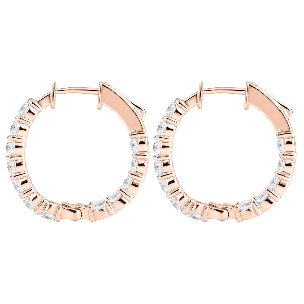 Lab-Grown Diamond Round Hoop Earrings in 14K White Gold or 14K Yellow Gold
