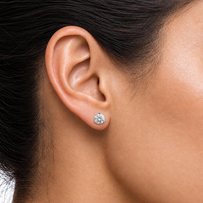 3/8 ct. T.W. Lab-Grown Diamond Round Stud Earrings in Sterling Silver & 14K Gold over Silver